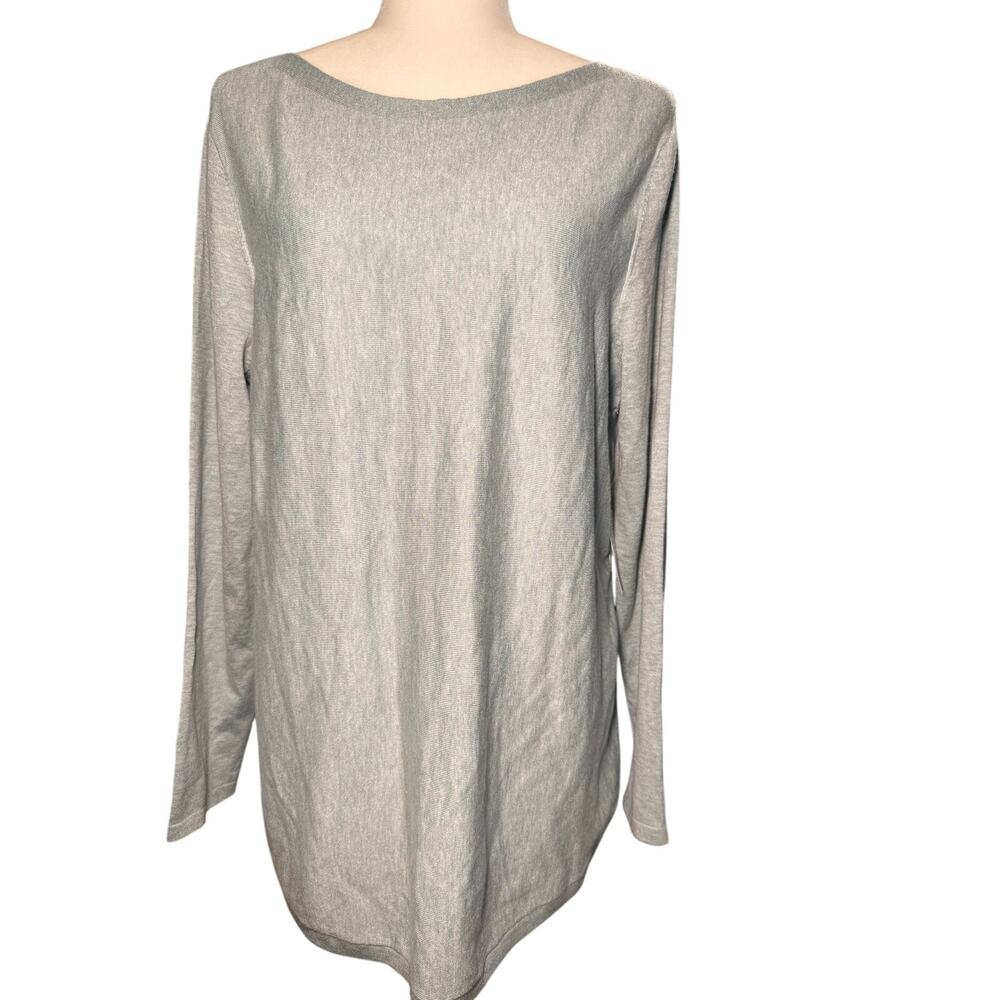 Chico's Solid Batueau Pullover Sweater, Iced Sage Green, Size 2 (Large/XL), NWT